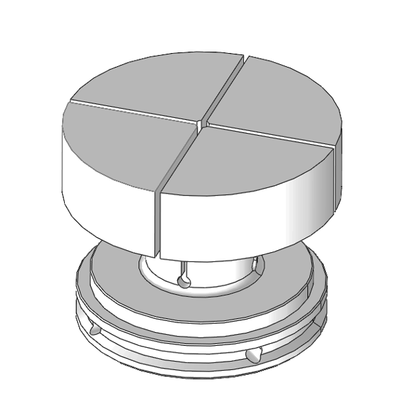 Yerly 32P Zange aus ungehärtetem Stahl für Kugelzentrierung - Ø40mm/h32mm/4 Schlitze