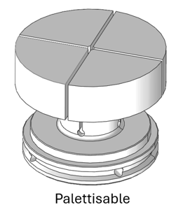 Pince Yerly 32P en acier non trempée pour centrage à billes - Ø40mm/h32mm/4 fentes - étanche - palettisable poussoir ouvrant