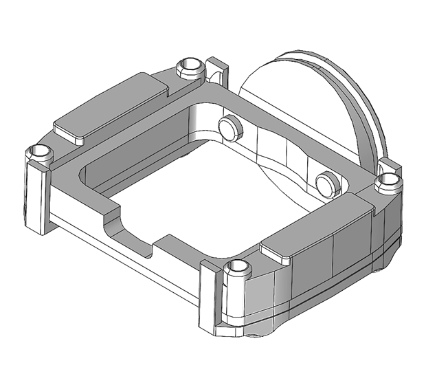 Over-under clamping actuated tray 50x50mm with sealing