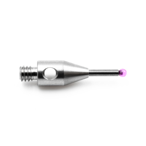 [013 857] Stylet droit à filetage M2, bille en rubis Ø 1 mm, longueur 10 mm