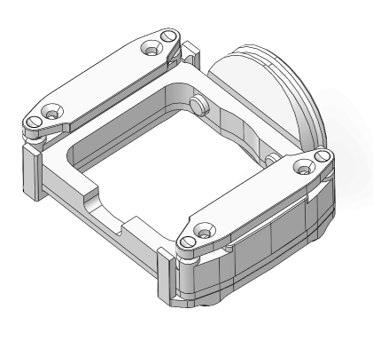 [021 388] Serrage sus-sous actionné barquette 50x50mm - avec joints