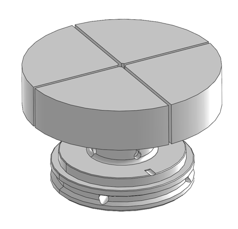 [021 632] Yerly-Zange 32P aus ungehärtetem Stahl für Kugelzentrierung Ø50mm/h32mm/4 Schlitze