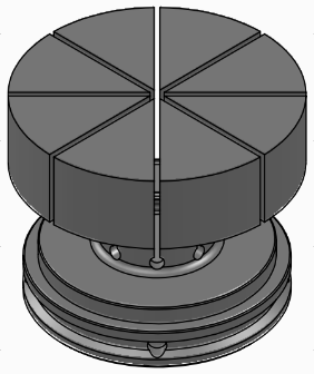 [022 381] Yerly 32P Zange aus ungehärtetem Stahl für Kugelzentrierung - Ø40mm/h32mm/8 Schlitze